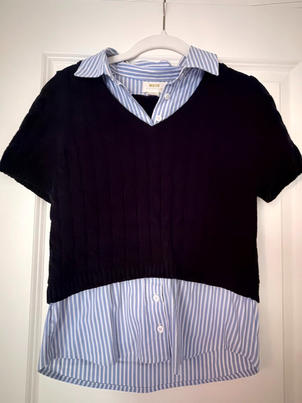 Maever Layered Blouse & Sweater Vest Sz XS